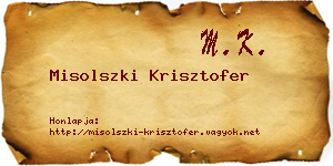 Misolszki Krisztofer névjegykártya